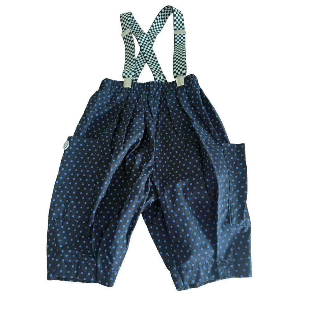 vintage 12 months polka overalls with checkered overalls 90s boys/girls